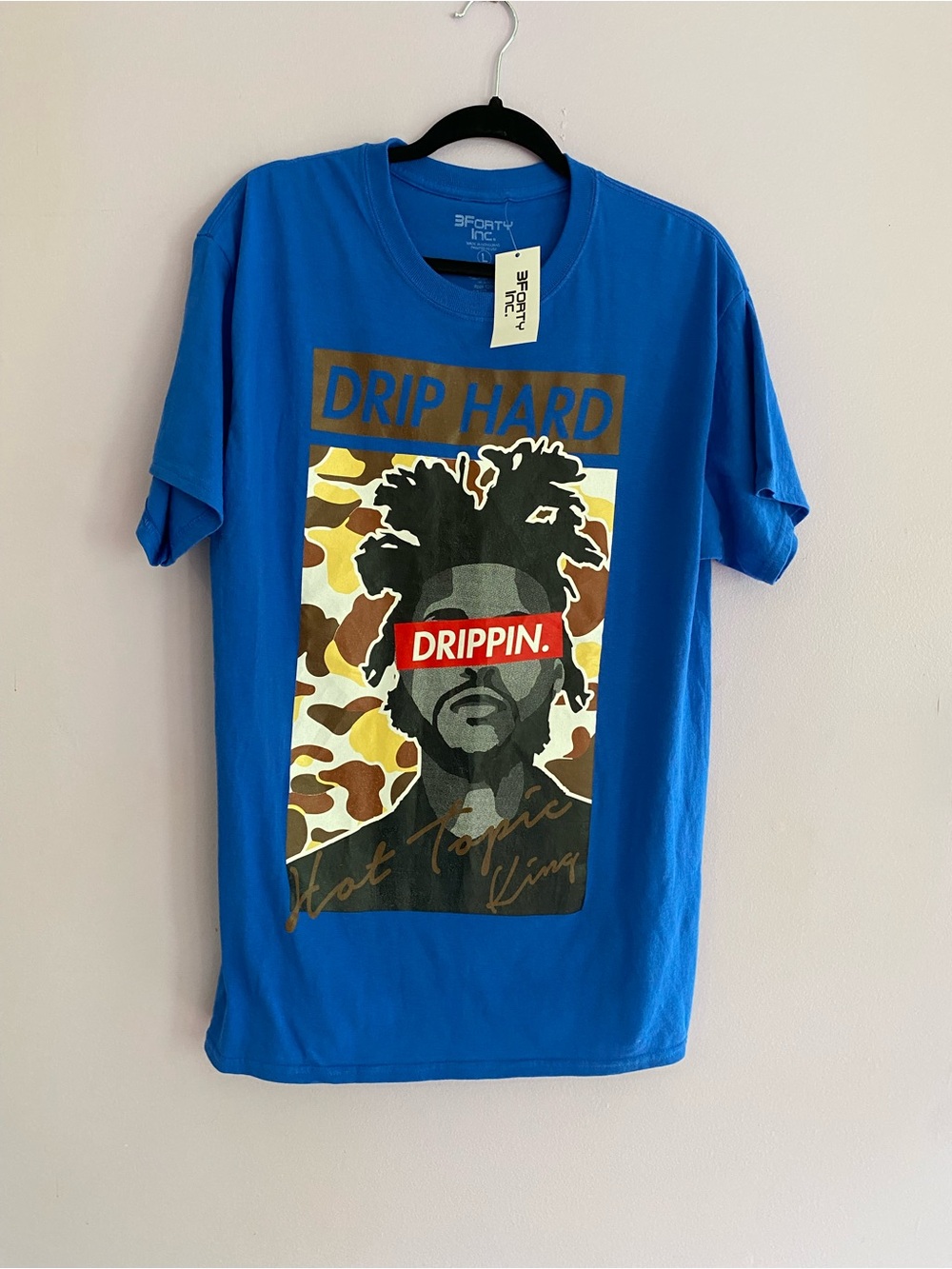 Drip Hard Graphic Tee in Bright Blue by